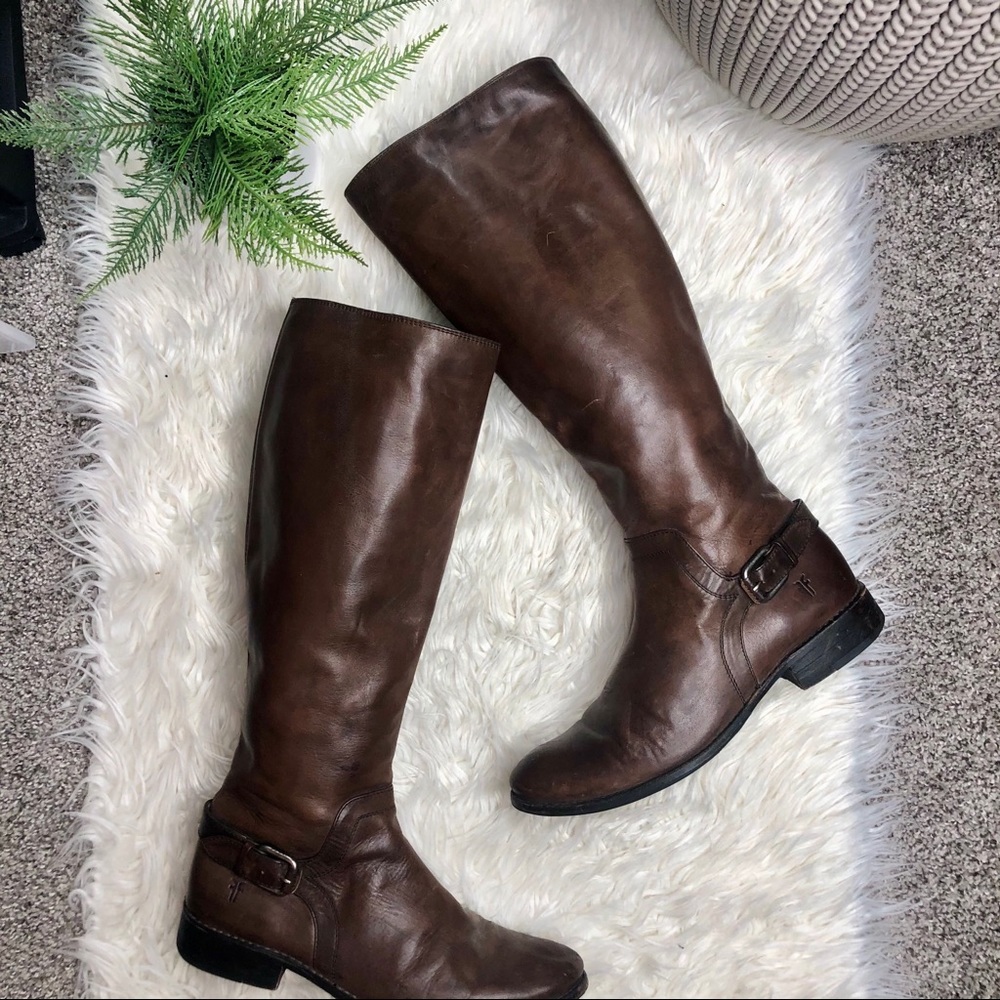 Frye | Brown Leather Tall Thigh High Boot
